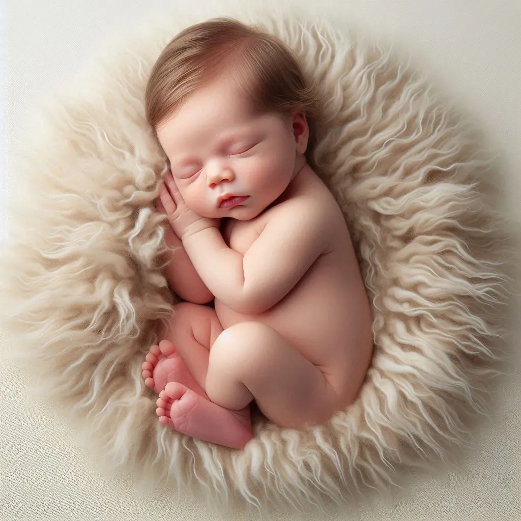 Flokati rug for newborn photography at blessed-cute-babies