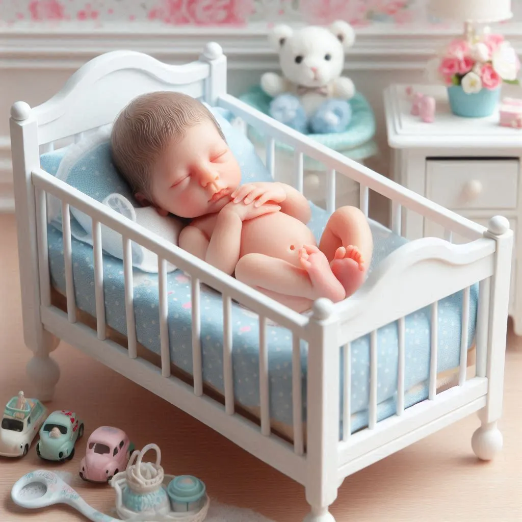 baby bed prop for newborn photography at blessedcutebabies