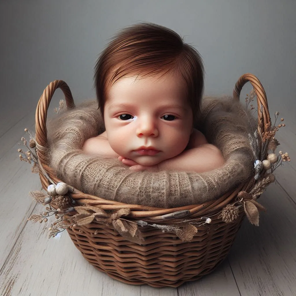 basket prop for newborn photography at blessed-cute-babies