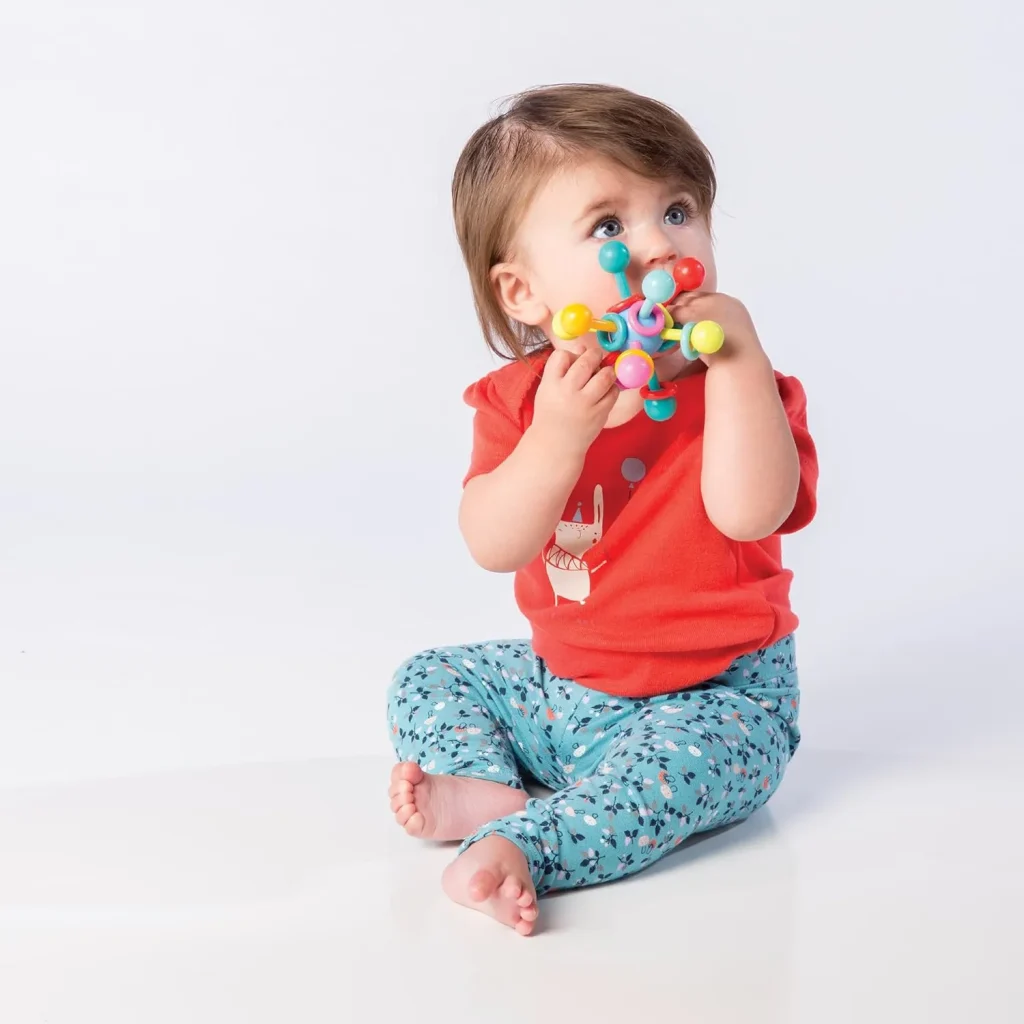 manhattan baby teething toy on blessedcutebabies.com