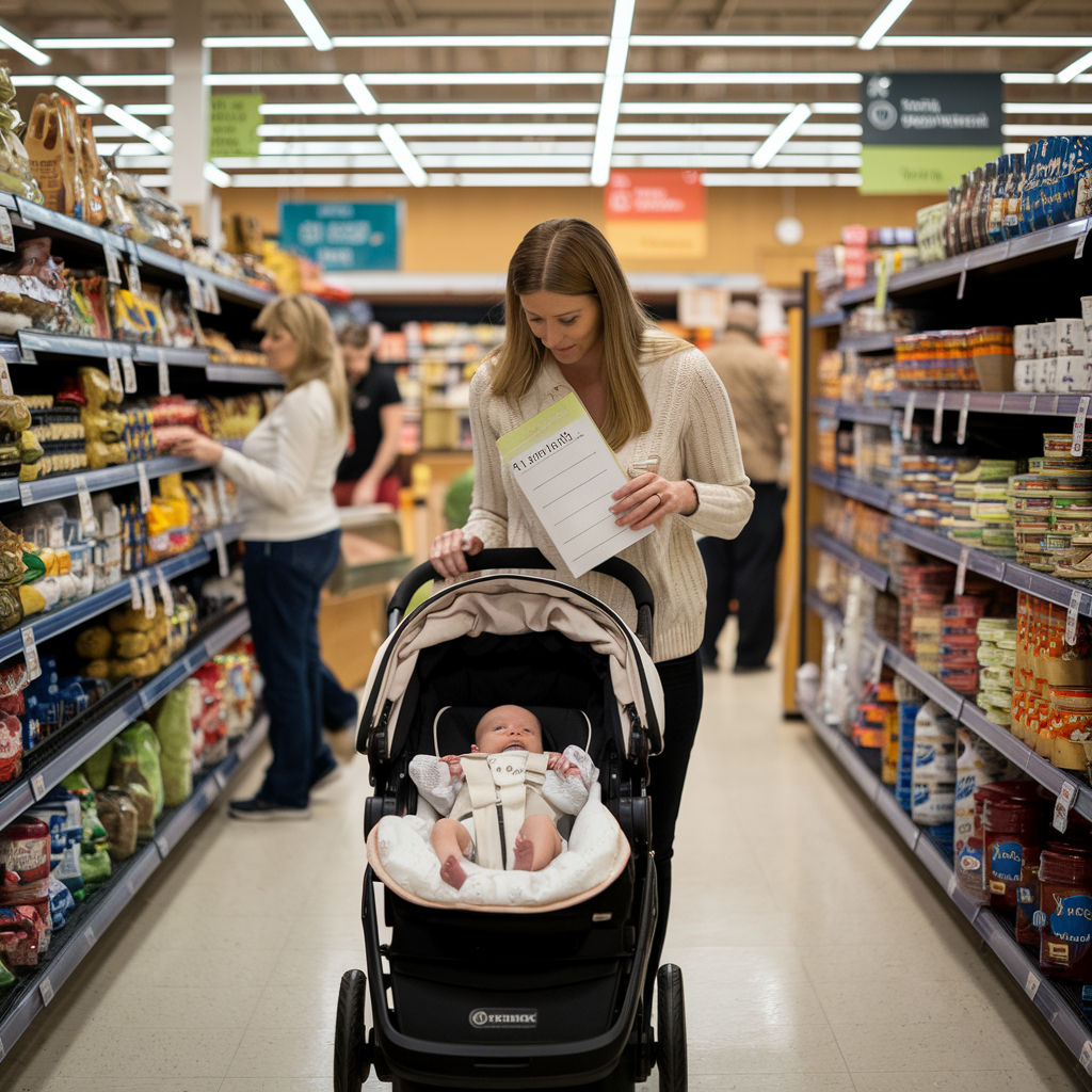 mother shopping newborn essentials at blessedcutebabies.com