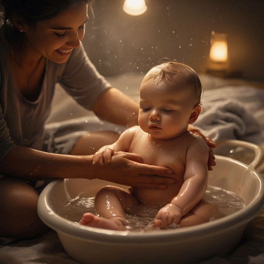 How I Finally Got My Baby to Sleep Through the Night: Baby Sleep Schedule 3 A parent bathing or massaging a baby before bedtime — cozy, peaceful atmosphere. Baby Sleep Schedule