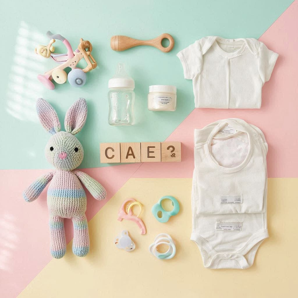 Baby products neatly arranged