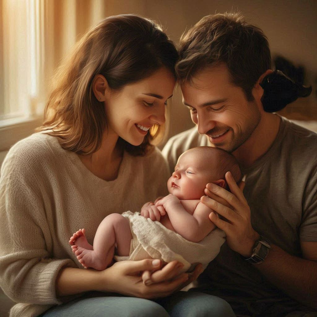 Parents holding their baby