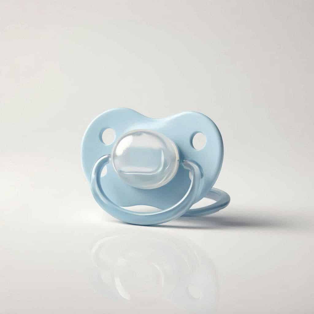 Product-style newborn pacifier photo – clean